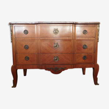 Commode marquetée d'époque transition