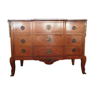 Commode marquetée d'époque transition