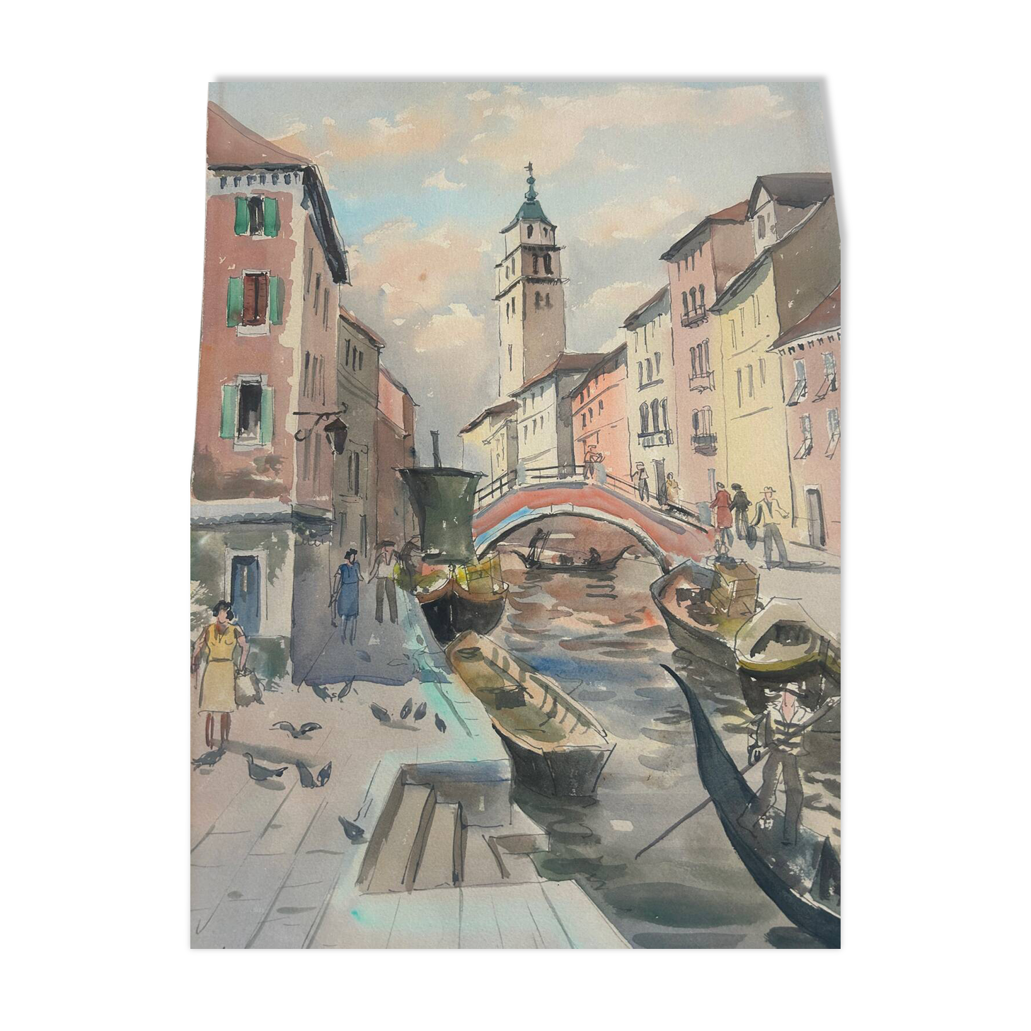 Watercolour of Venice, By Hourregue