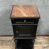 Table de nuit ou chevet style Louis XVI laqué noir