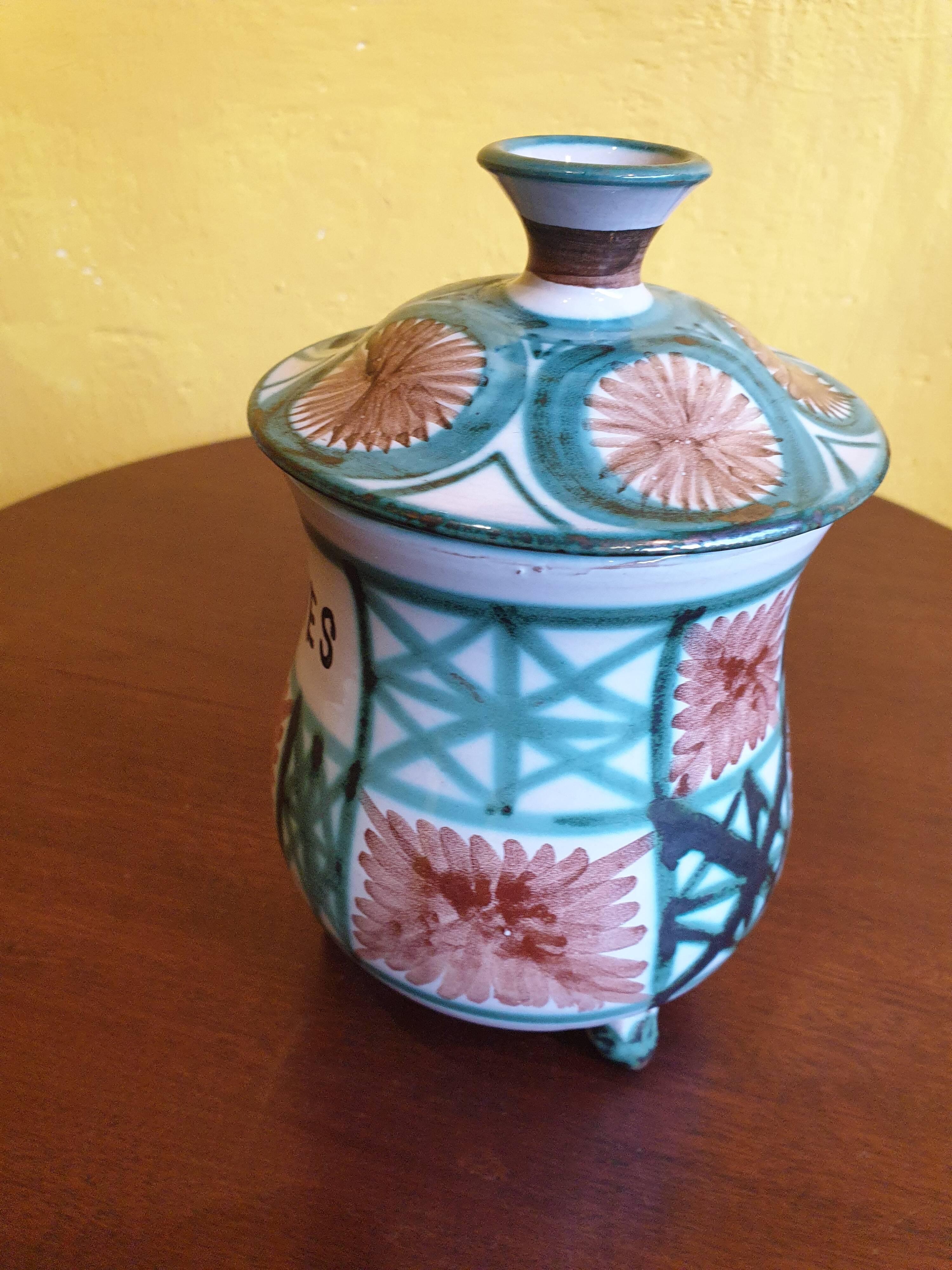 Robert Picault Vintage enamelled ceramic pot 1960