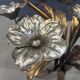 Vintage gilt metal flower side table, 1960s