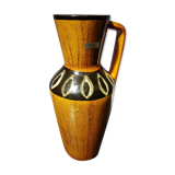 Scheurich europ linie vase beige & black ceramic + vintage germany handle