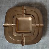 Trio of stackable brass ashtrays