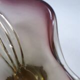 Fruit cup vintage Murano glass 1960 purple yellow