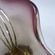 Coupe à fruit verre de Murano vintage 1960 mauve jaune