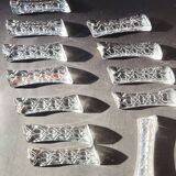 Set of 12 lead crystal knife rests