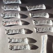 Set of 12 lead crystal knife rests