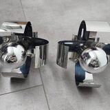 PAIR OF CHROME WALL LIGHTS