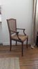 Fauteuil ancien de style Louis XVI en bois et cannage