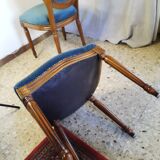 Pair of blue velvet medallion chairs