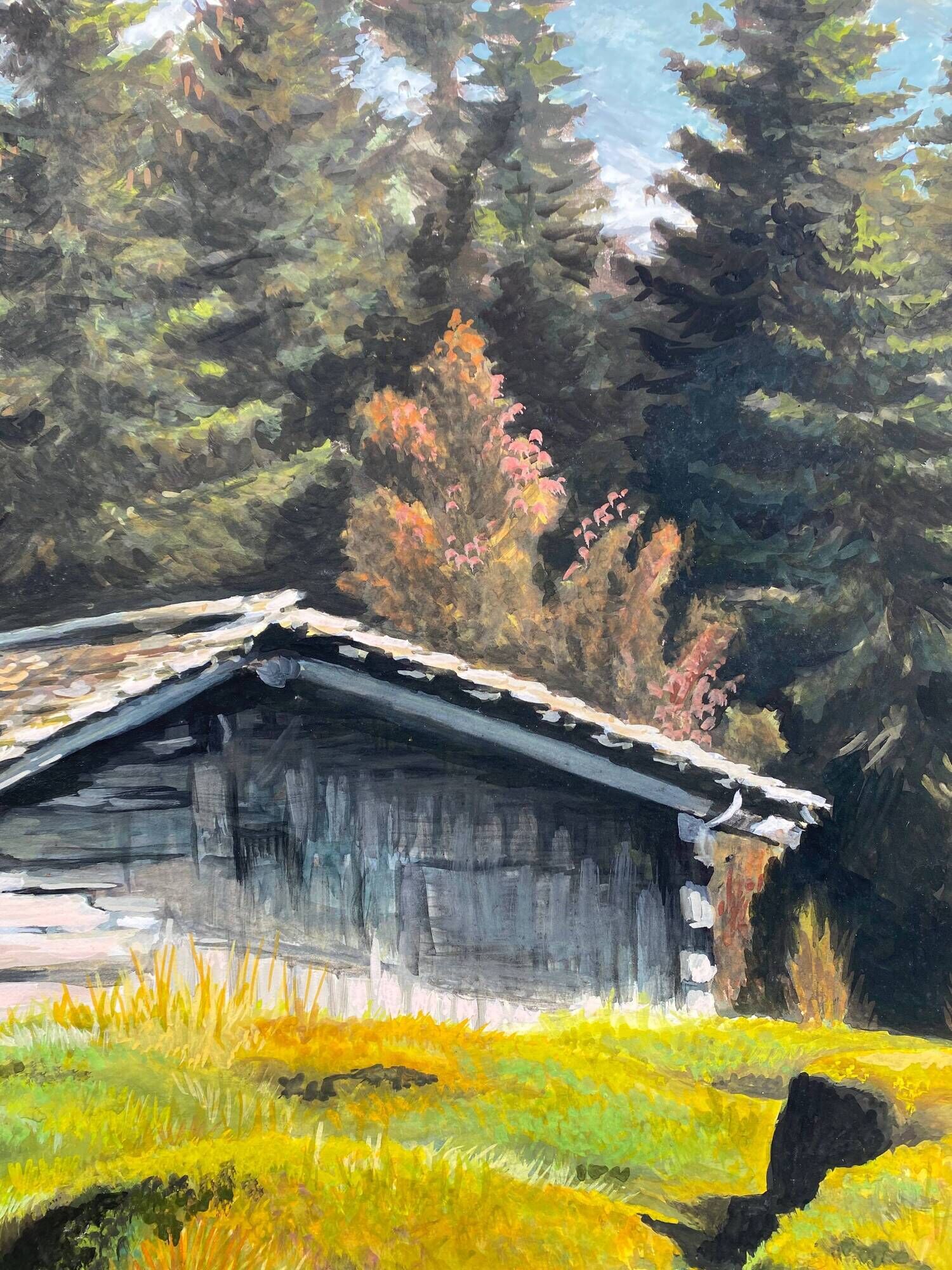 Table HSP "High Mountain Landscape with Cottage" by G. Gauthier