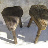 Pair of old rustic stools