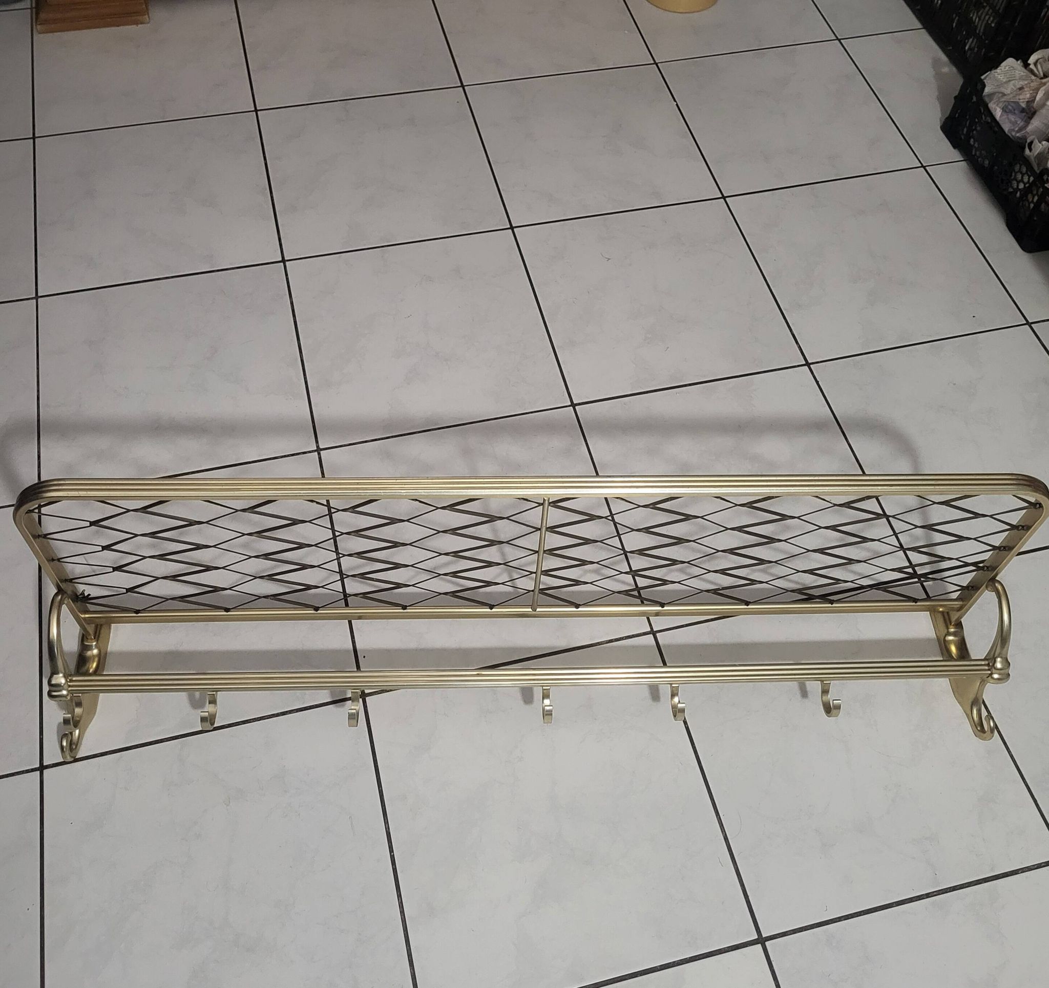 Coat rack in gold aluminum from the 50s and 60s