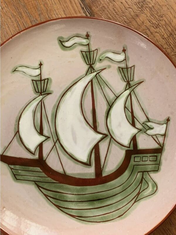 Assiette Sant Vicens - Paul Bay - Bateau - Céramique Émaillée