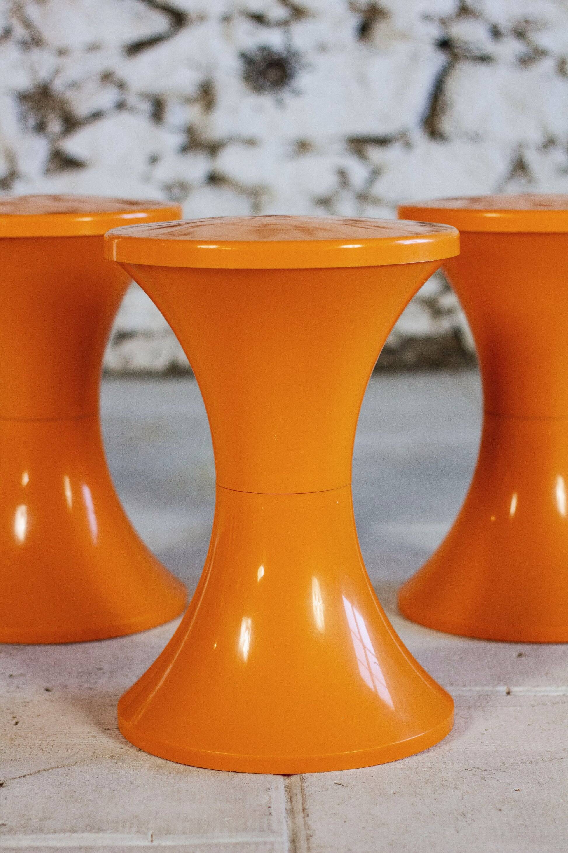 Tabouret Tam Tam orange par Henry Massonnet pour Stamp, 1970