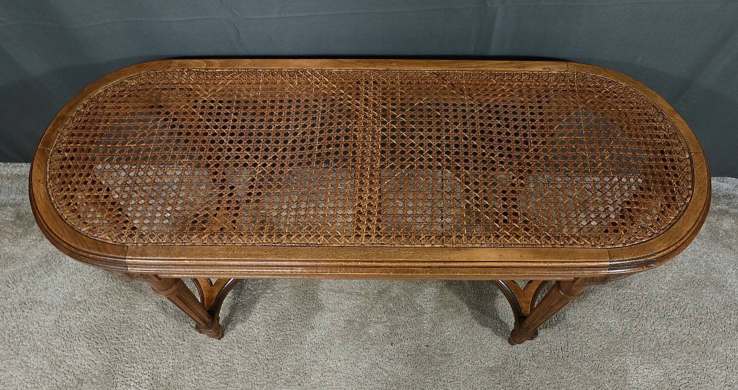 Walnut Piano Bench, Louis XVI Style – Late 19th Century