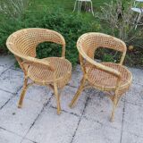 Pair of rattan chairs