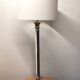 Large silver metal empire style column lamp
