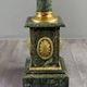 Pair of green marble columns, gilded bronze and gilded brass, 20th Century