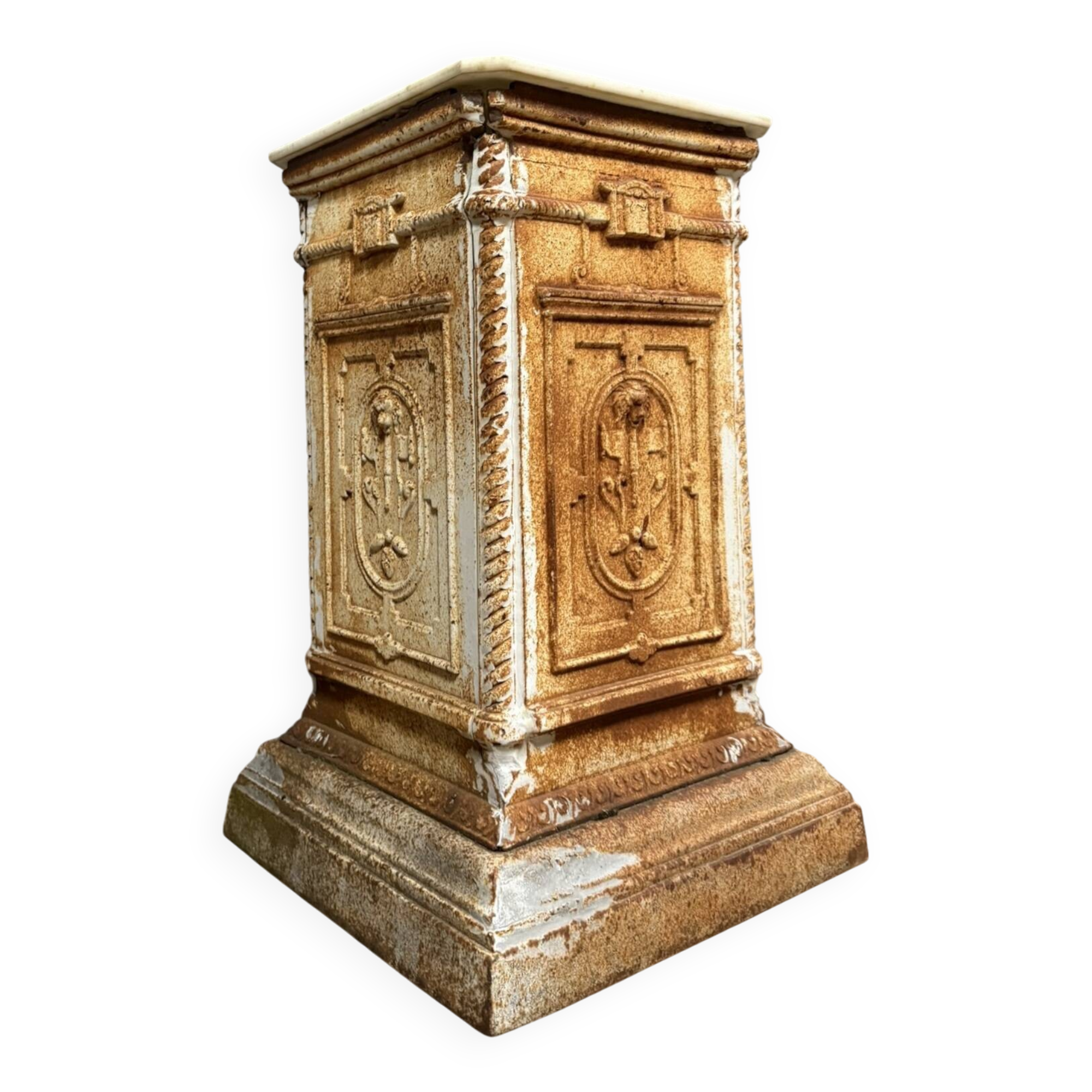 Renaissance style cast iron pedestal column