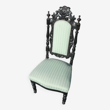 Chaise basse de nourrice bois sculpté napoléon lll