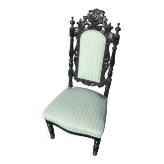 Chaise basse de nourrice bois sculpté napoléon lll