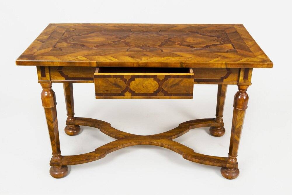 Baroque Table in Inlay & Walnut, Czech, 1770s