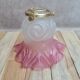 Abat-jour ancien en verre dépoli rose