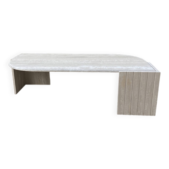 Travertine table drop model 70s