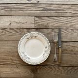 Set de 4 assiettes plates Longwy rose  Longchamps  vert tendre & parme