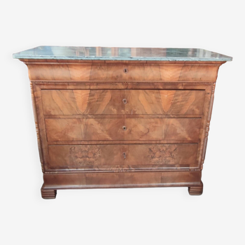 Ancienne commode 4 tiroirs dessus marbre