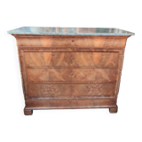 Old 4 drawer chest of drawers with marble top