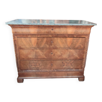 Old 4 drawer chest of drawers with marble top