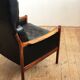 Danish leather and Rosewood armchair
