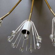 Mid century Austrian elliptical brass and glass chandelier, 1950s