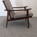 Scandinavian style armchair in teak, Eastern Europe around 1950.