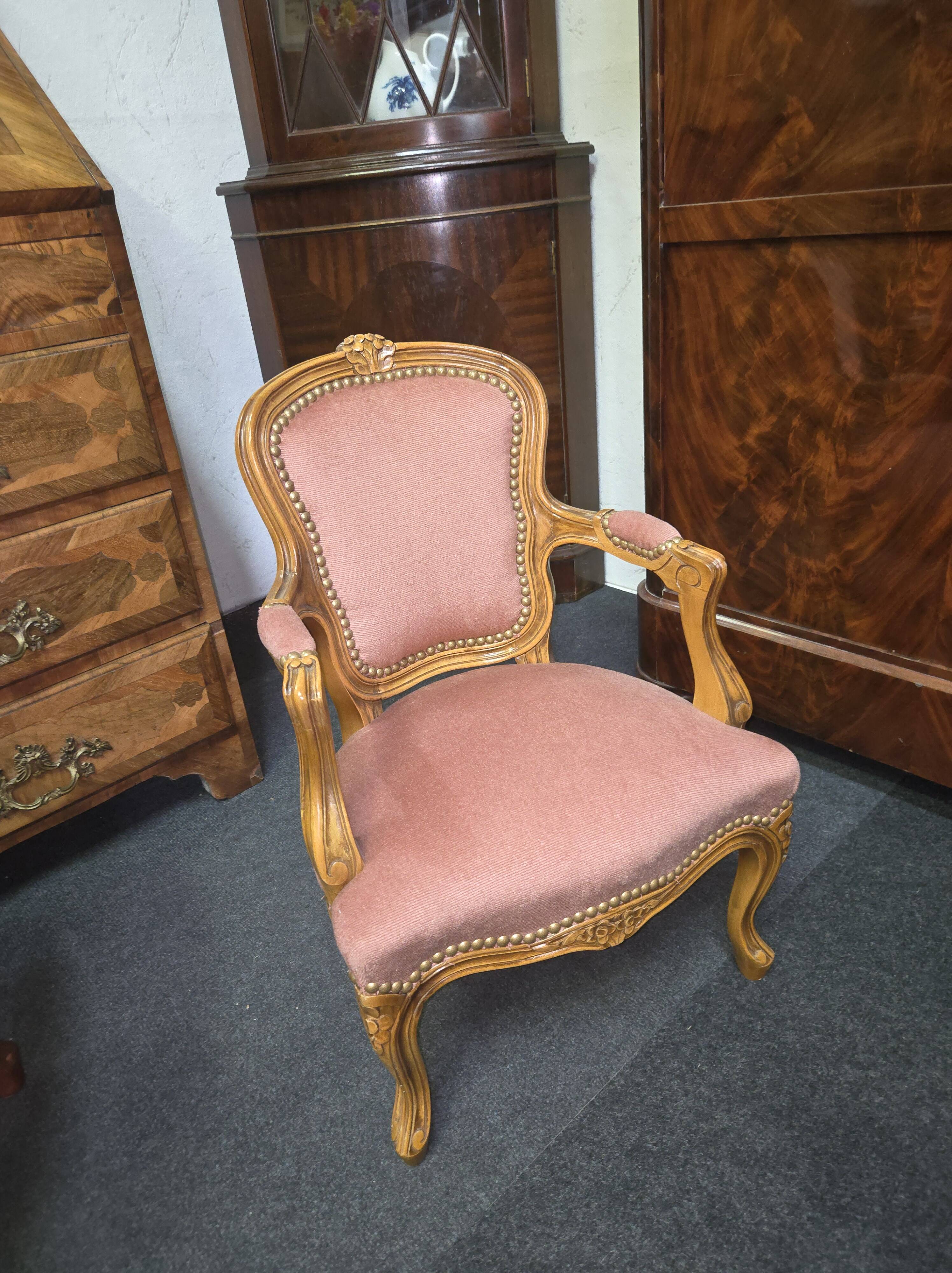 Child's armchair in Louis-Philippe style in walnut, second half of the 20th century.