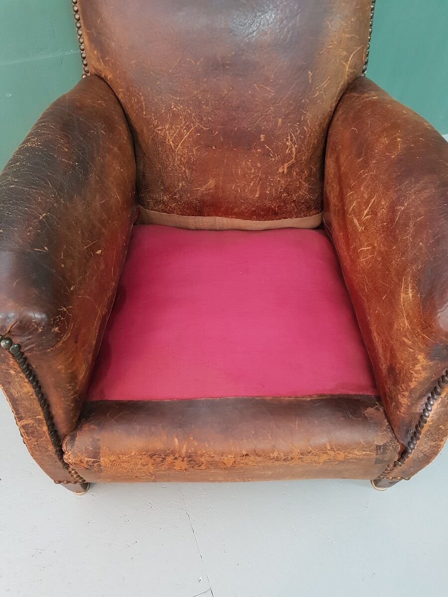 French leather armchair from the 1920