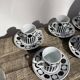 6 Vintage 90s Black and White Coffee Cups Geometric Patterns