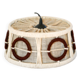 Round wool pendant with geometric patterns, Beige, Design, 1970