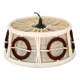Suspension ronde en laine à motifs géométriques, Beige, Design, 1970