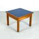 Beech coffee table with a blue formica top, France – 1960s