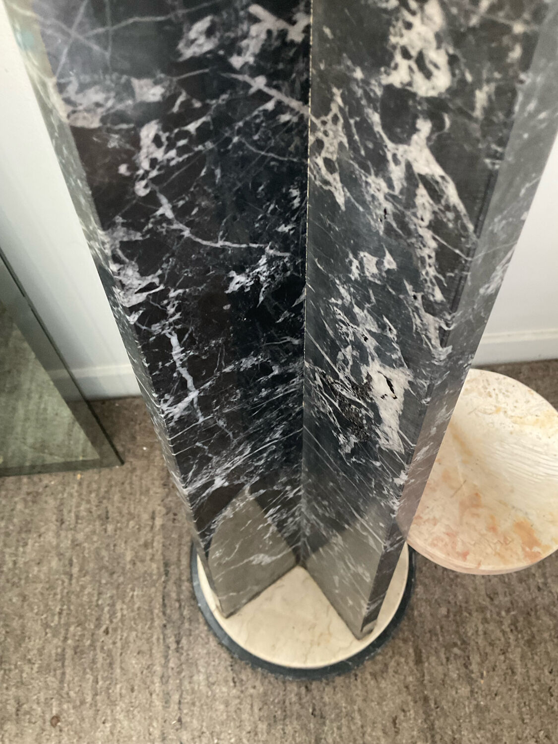 Art Deco marble column pedestal