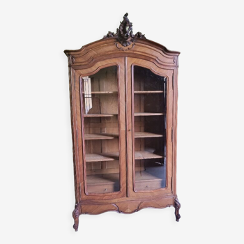 Bookcase Louis XV rocaille 2 walnut doors