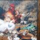 6 oleograph painting Brokkpace Cows Hens Pigs