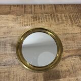Golden round mirror