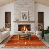 Handmade wool Berber rug 3 x 2 m