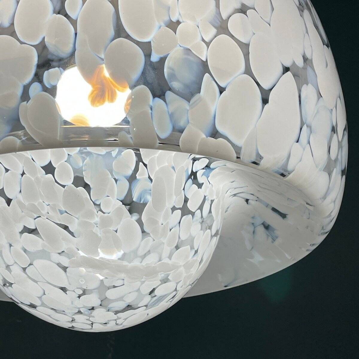Mid-Century White Murano Suspension, Italy, 1960s