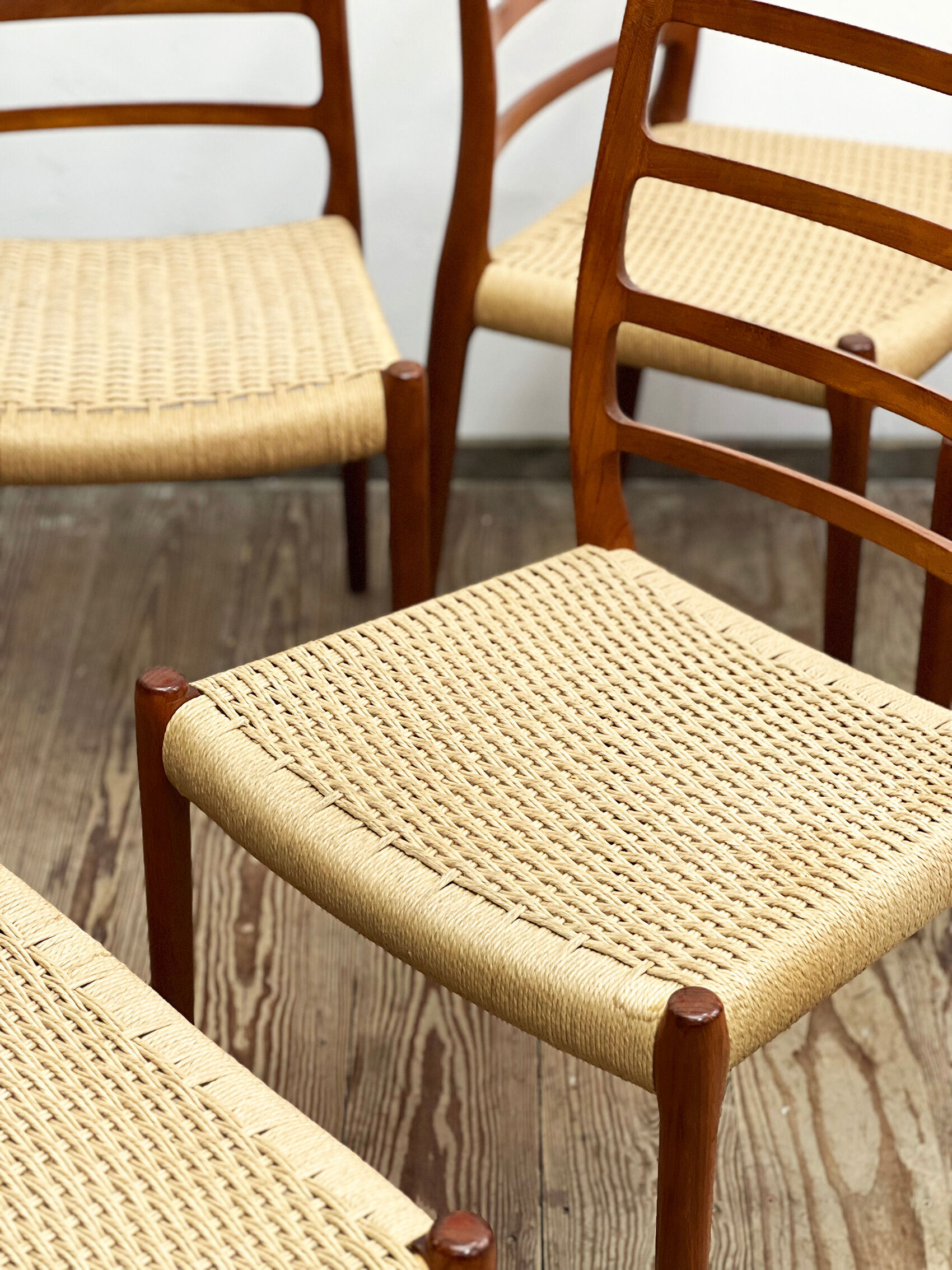 Chairs by Niels O. Møller for J.L. Moller, Model 82,Denmark, 1950s